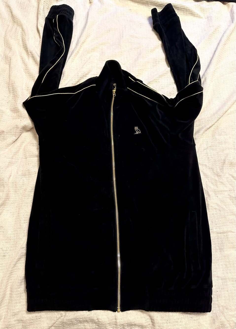 October's Very Own Black Velvet Full-Zip Track Jacket 2X Large